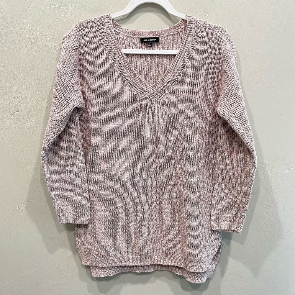 525 America Knit V-Neck Shaker Sweater - Size: Medium